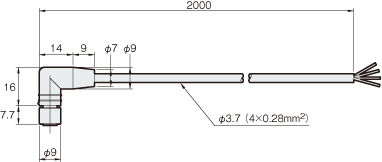 外形寸法図 : 超小型アンプ内蔵型光電センサ | キーエンス