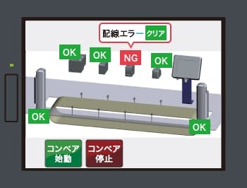 タッチパネルに各機器の状態表示