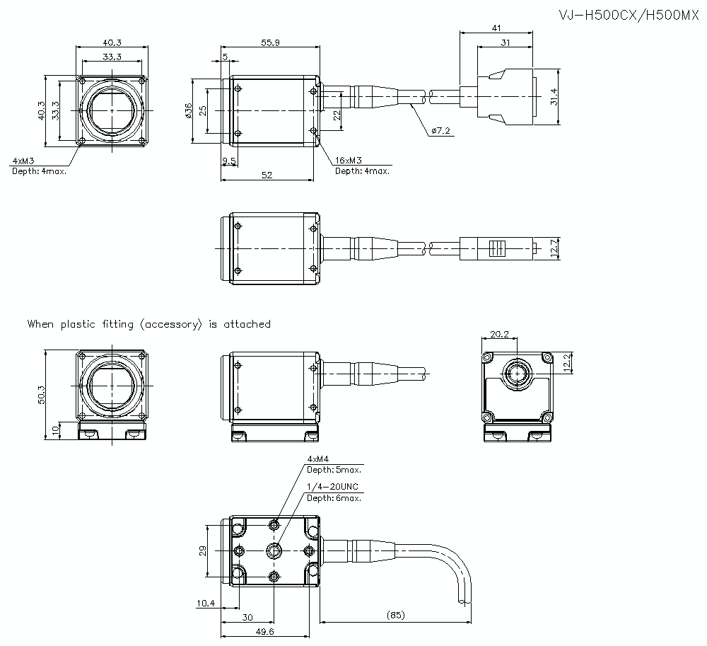 VJ-H500CX/MX Dimension