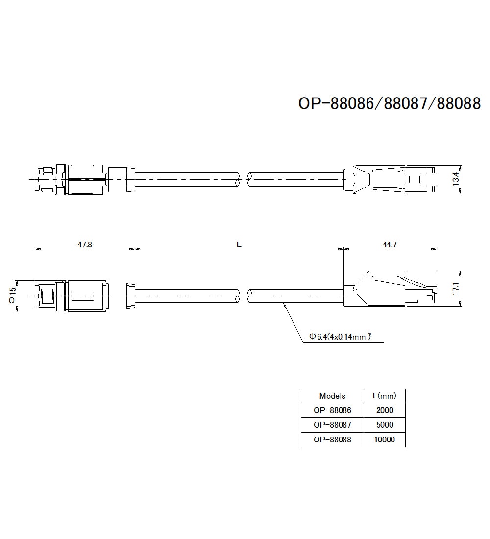 OP-88086/88087/88088 Dimension