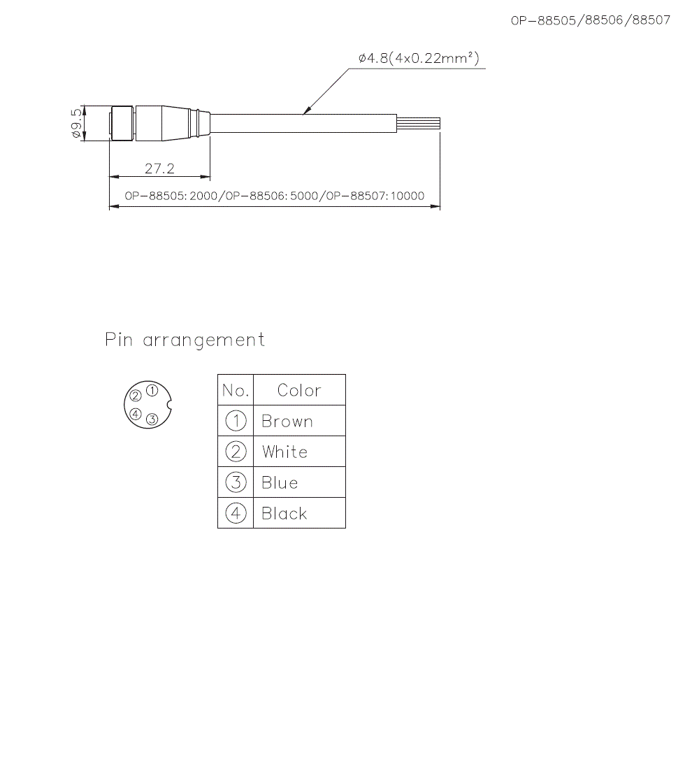 OP-88505/88506/88507 Dimension