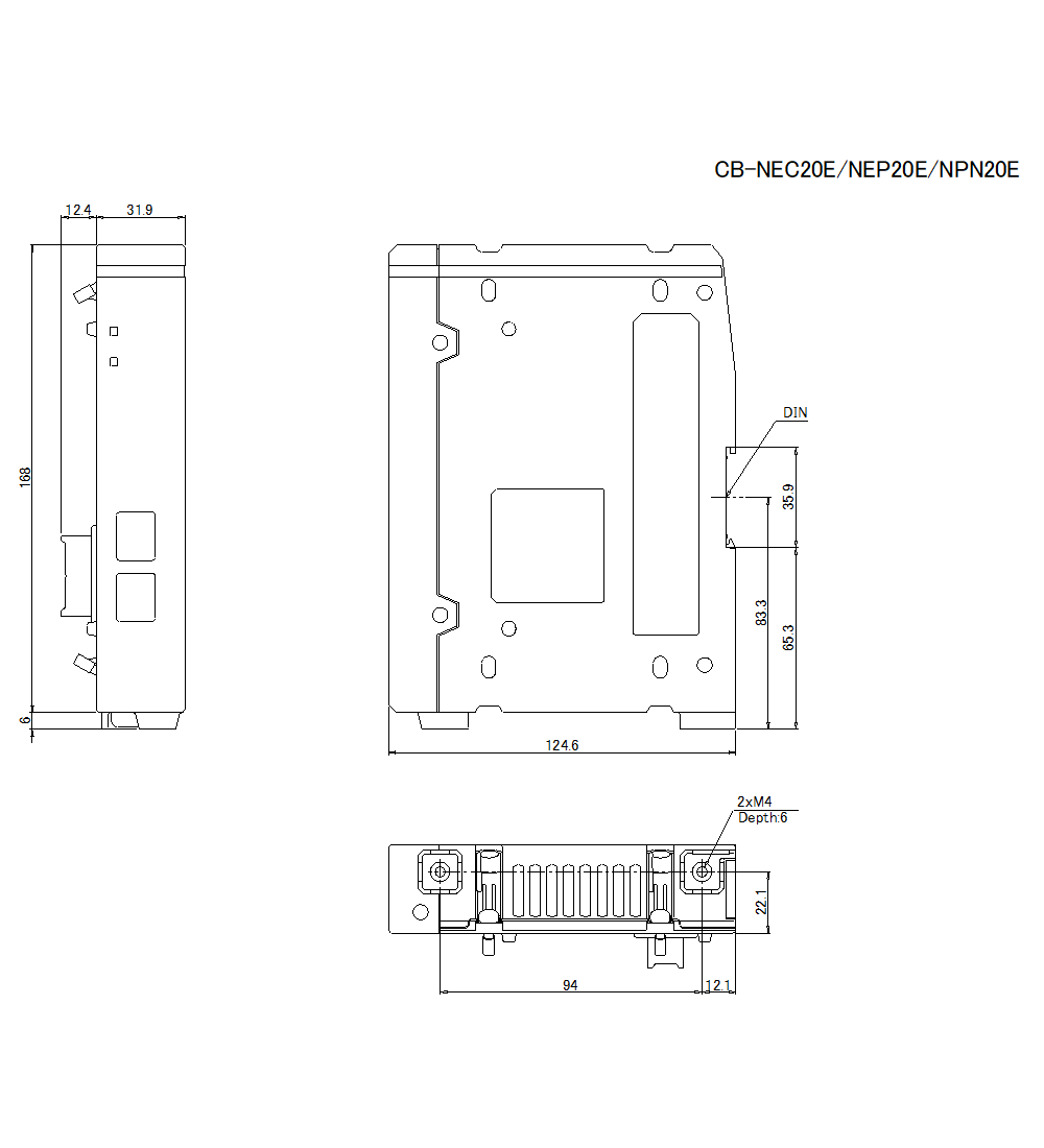 CB-NEC20E/NEP20E/NPN20E Dimension