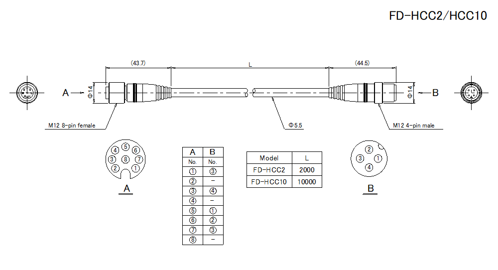 FD-HCC2/HCC10 Dimension