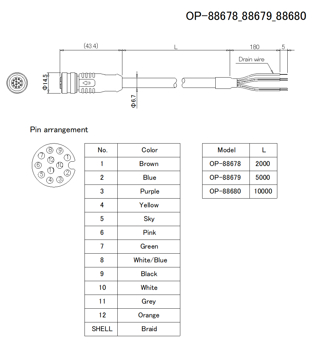 OP-88678/679/680 Dimension