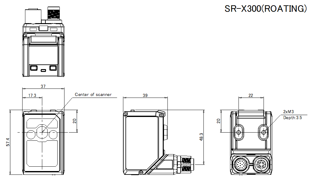 SR-X300(ROATING) Dimension