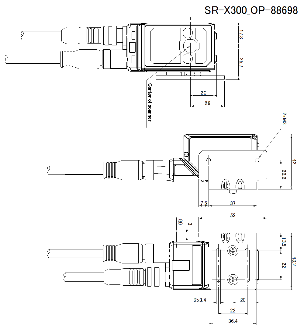 SR-X300/OP-88698 Dimension