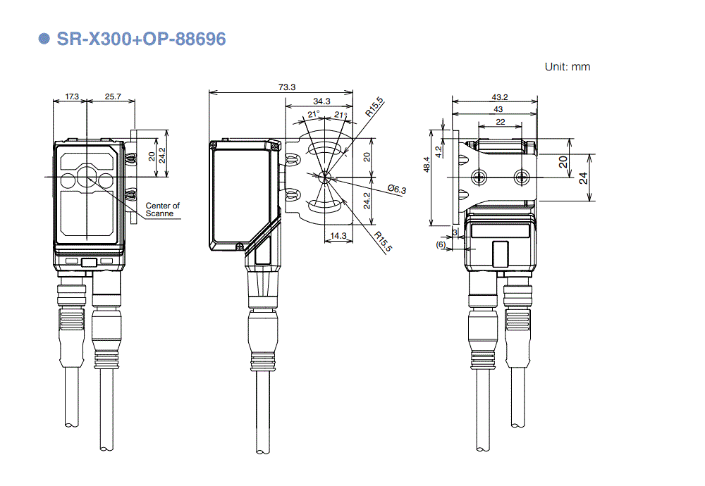 SR-X300/OP-88696 Dimension