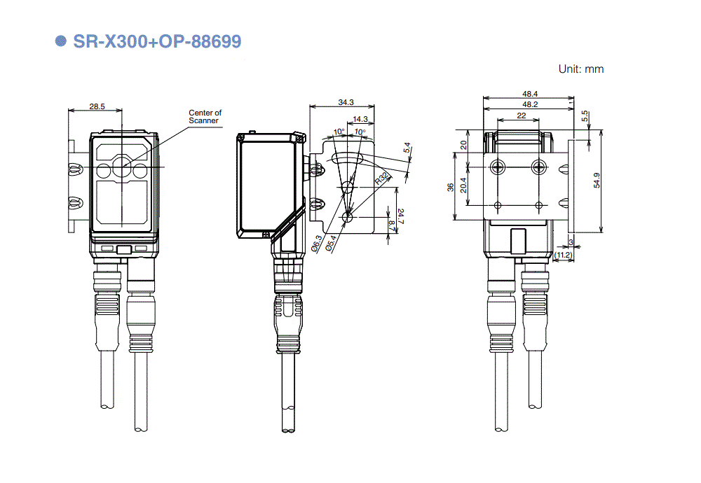 SR-X300/OP-88699 Dimension