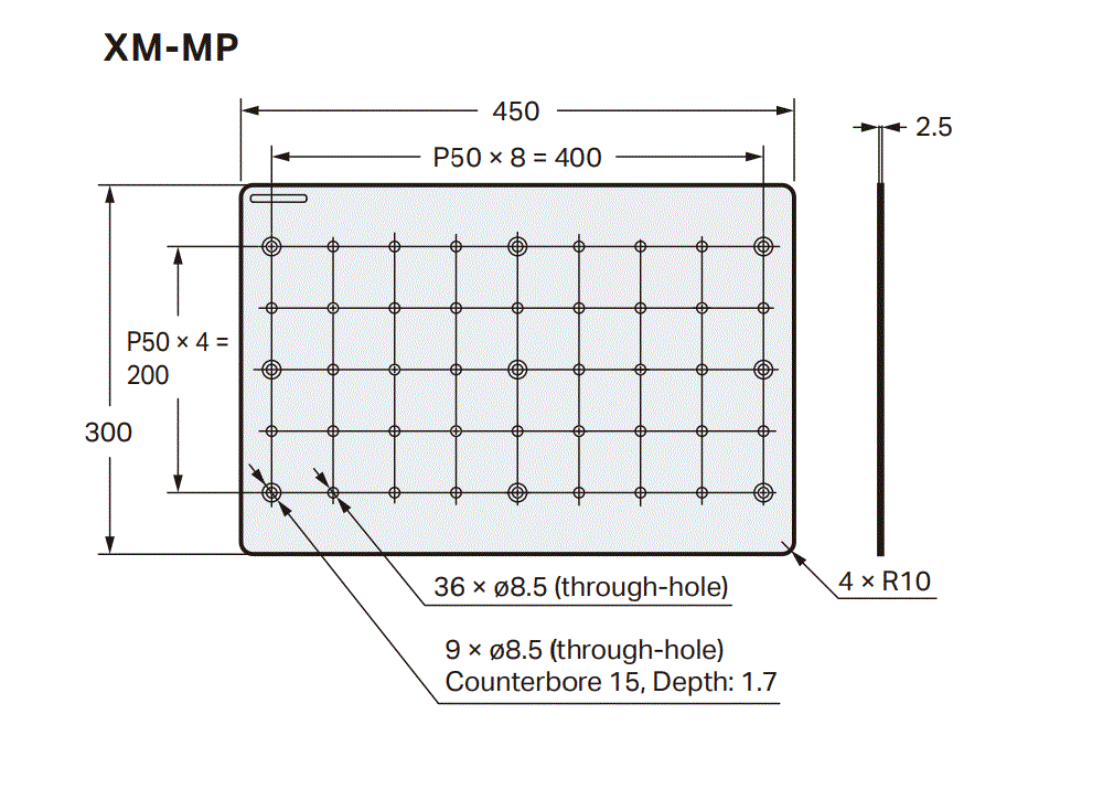 XM-MP Dimension