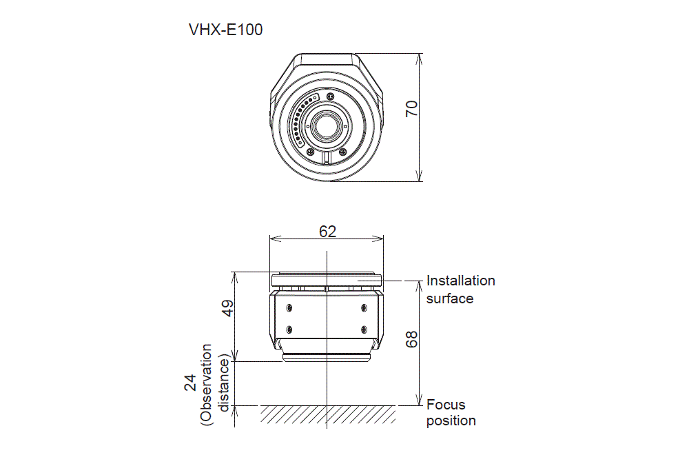 VHX-E100 Dimension