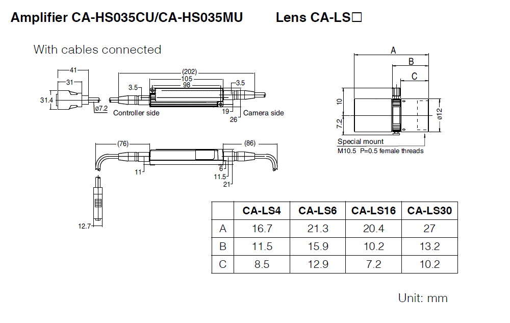 CA-HS035CU/MU Dimension