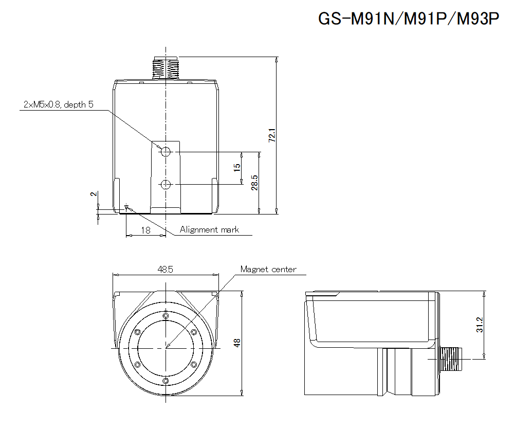 GS-M91N/M91P/M93P Dimension