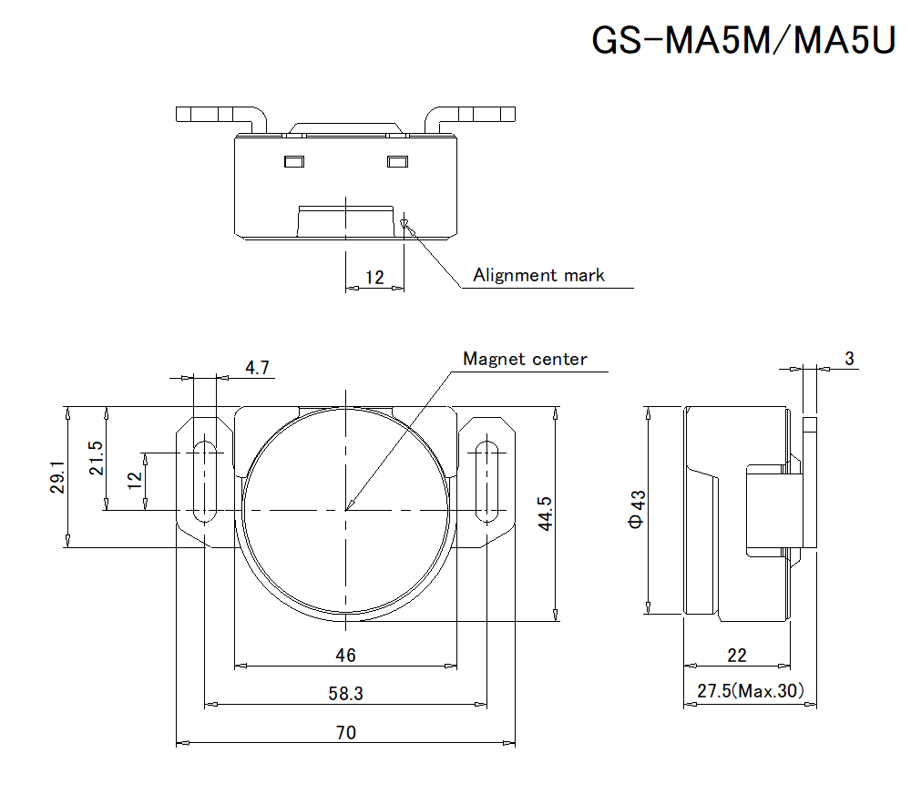 GS-MA5M/MA5U Dimension