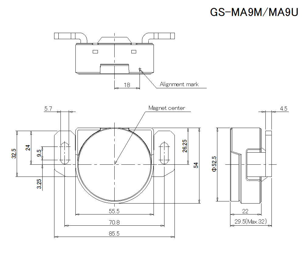 GS-MA9M/MA9U Dimension