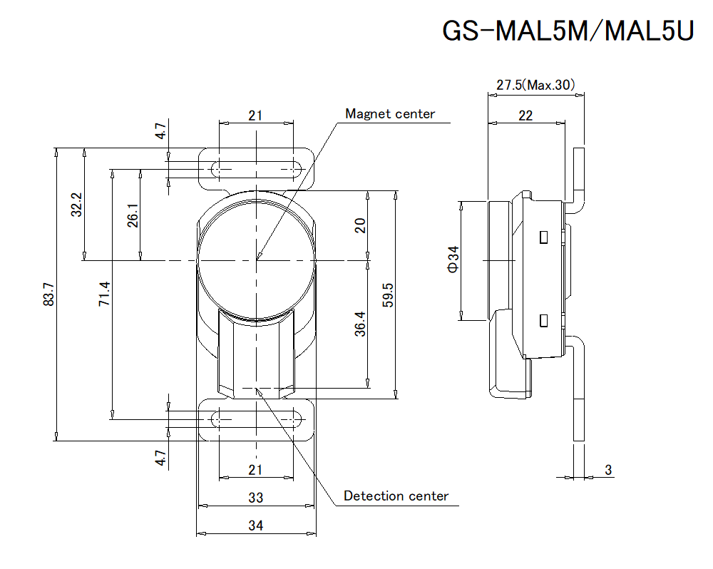 GS-MAL5M/MAL5U Dimension