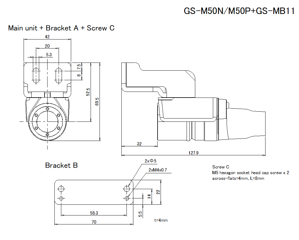 GS-M50N/M50P/MB11 Dimension