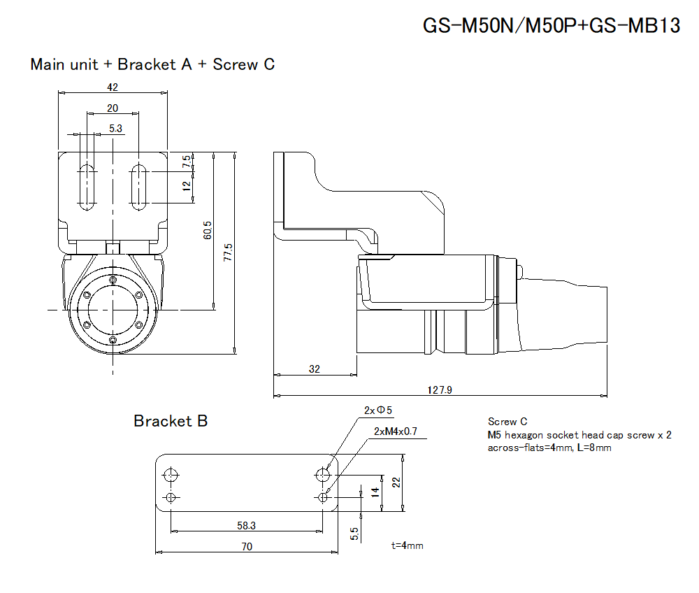 GS-M50N/M50P/MB13 Dimension