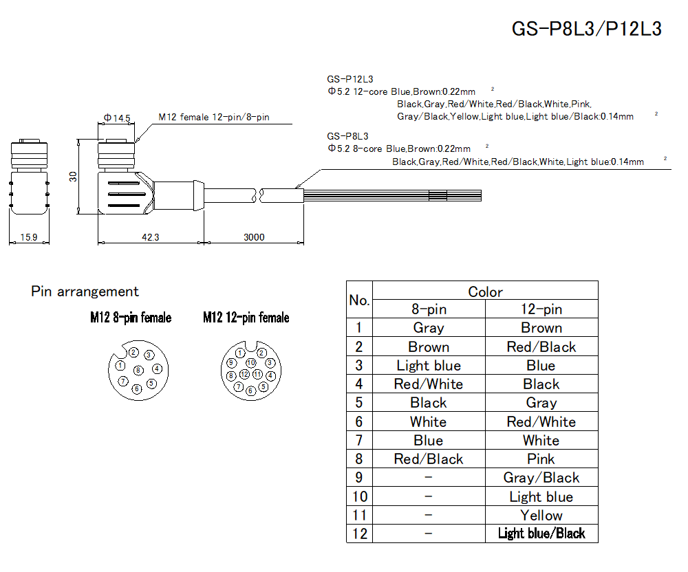 GS-P8L3/12L3 Dimension