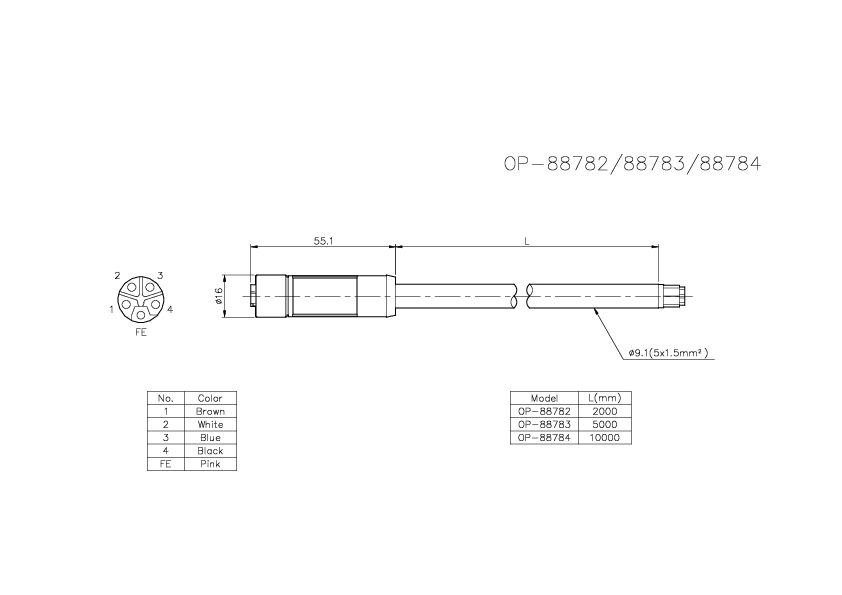 OP-88782/88783/88784 Dimension