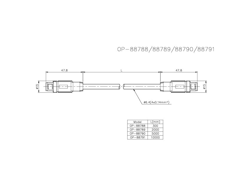 OP-88788/88789/88790/88791 Dimension