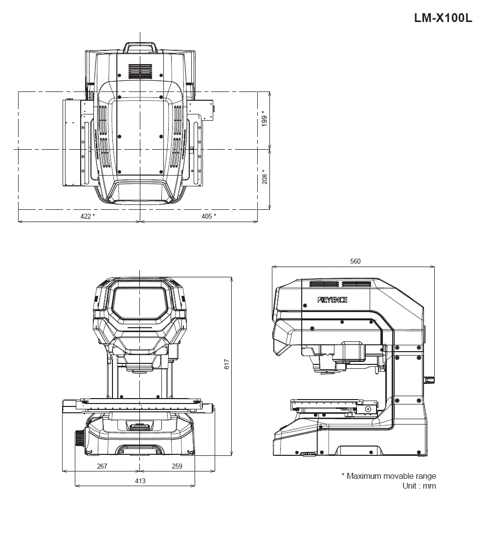 LM-X100L Dimension