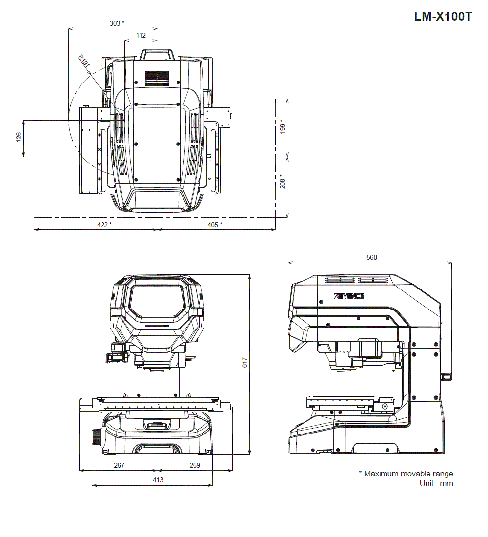 LM-X100T Dimension