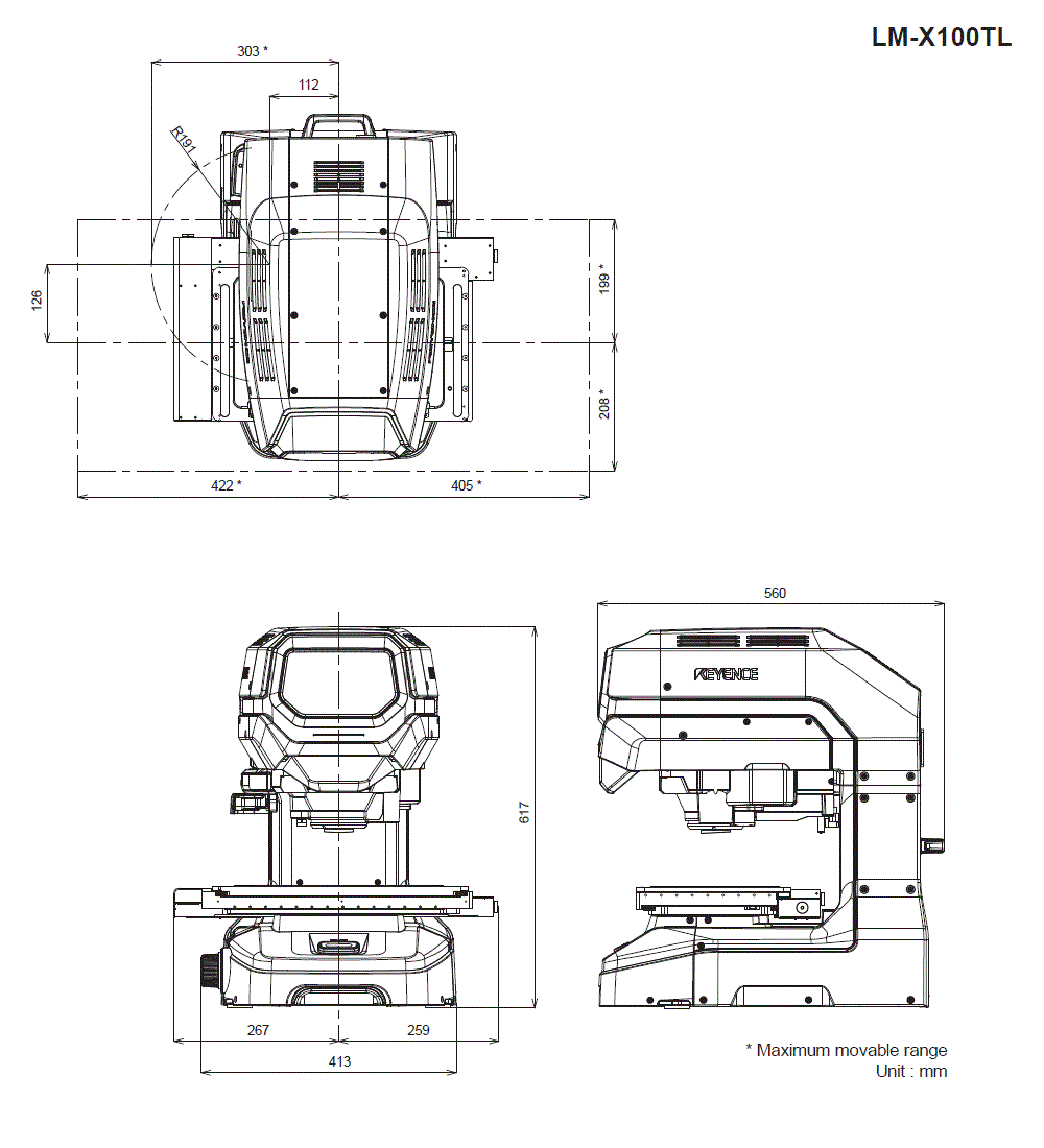 LM-X100TL Dimension