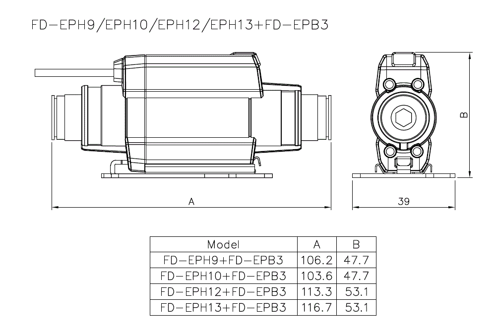 FD-EPB3 Dimension