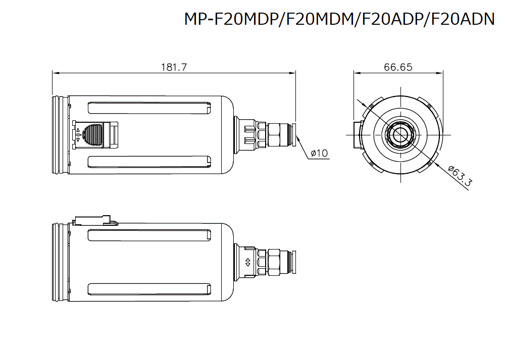 MP-F20MDP/F20MDN/F20ADP/F20ADN Dimension