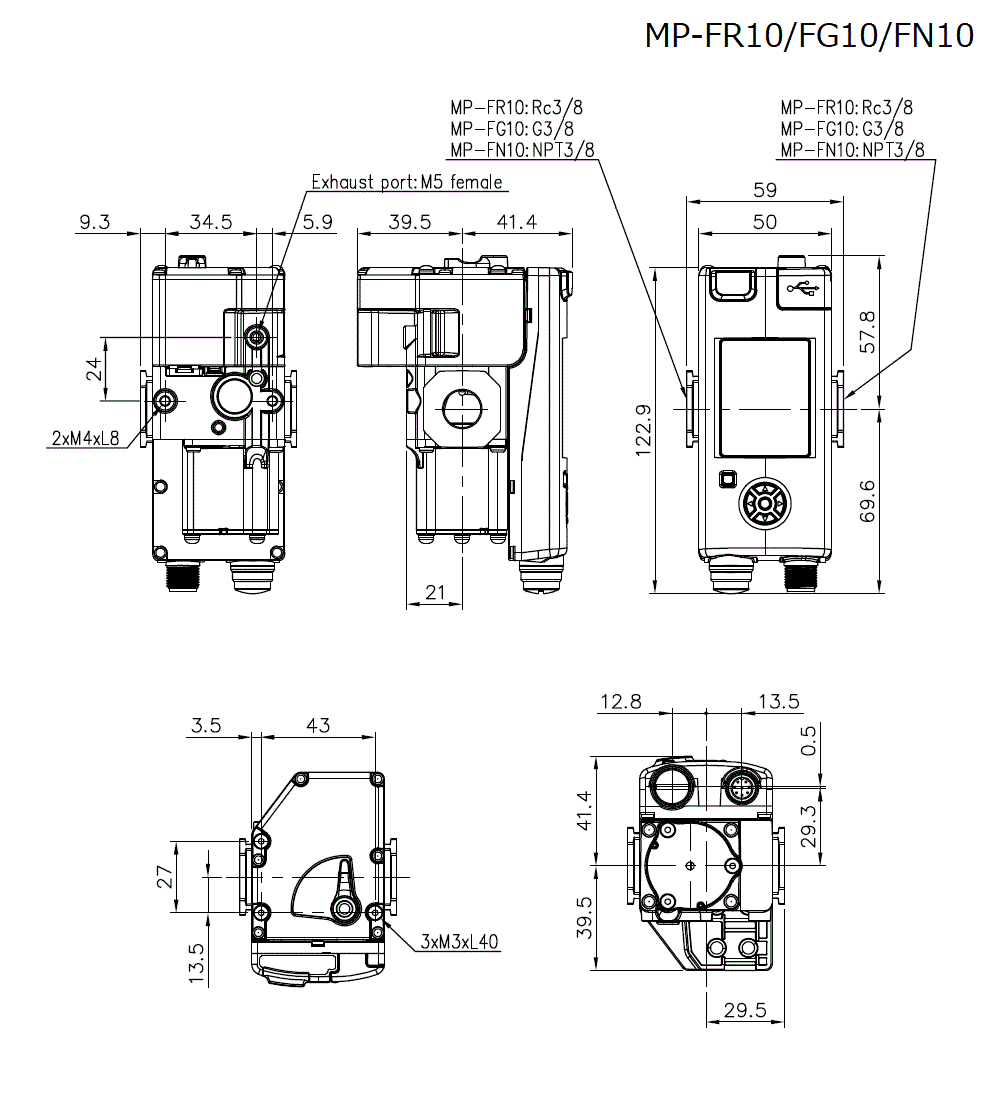 MP-FR10/FG10/FN10 Dimension