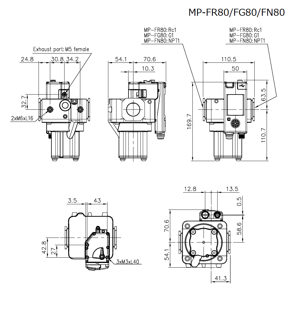 MP-FR80/FG80/FN80 Dimension