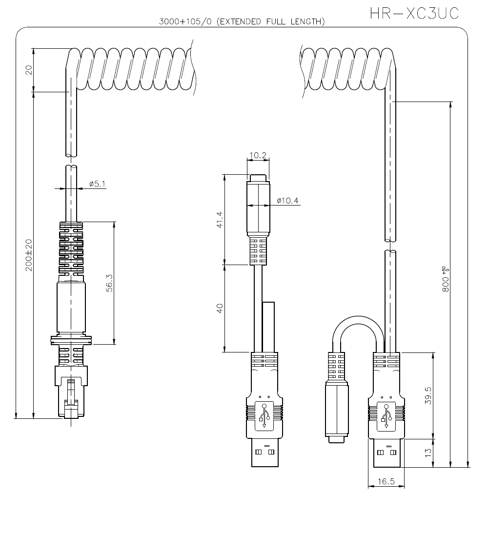 HR-XC3UC Dimension