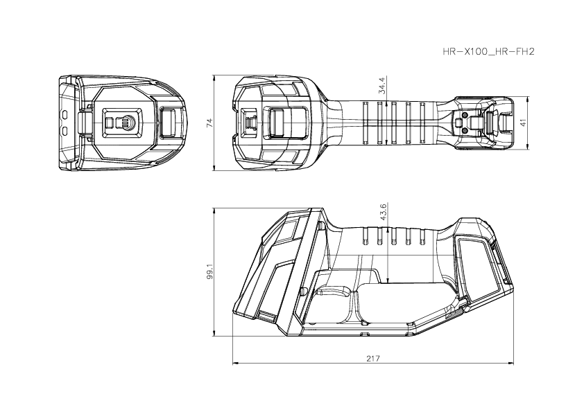 HR-X100/HR-FH2 Dimension