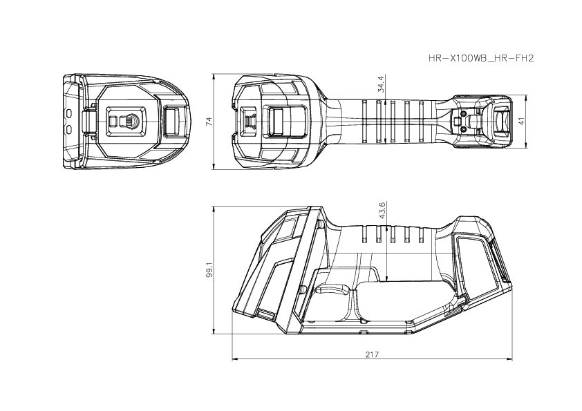 HR-X100WB/HR-FH2 Dimension