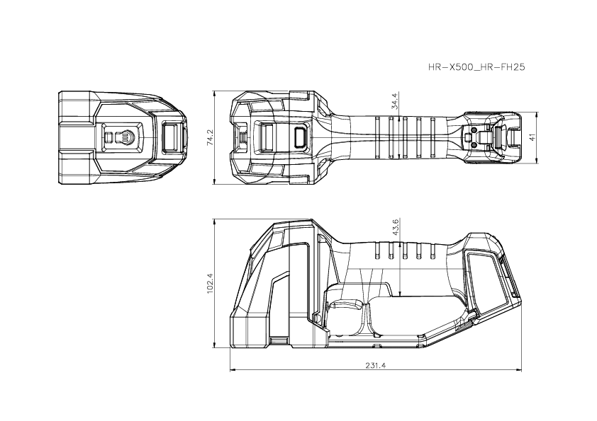 HR-X500/HR-FH25 Dimension