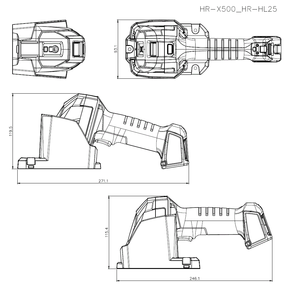 HR-X500/HR-HL25 Dimension