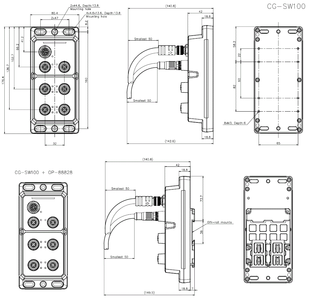 CG-SW100/OP-88828 Dimension