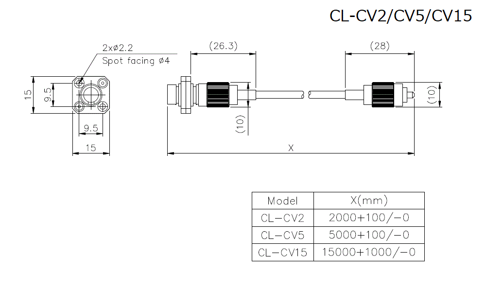 CL-CV2/CV5/CV15 Dimension