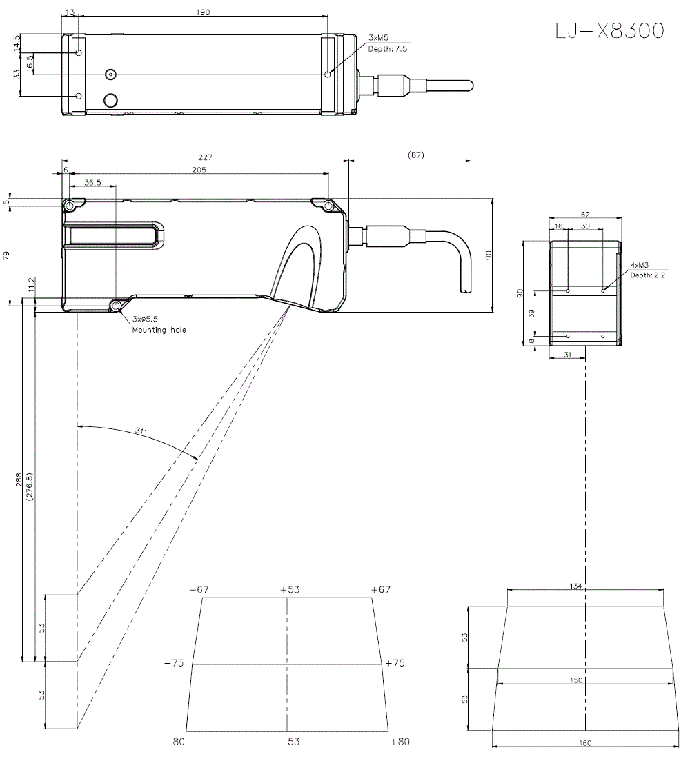 LJ-X8300 Dimension