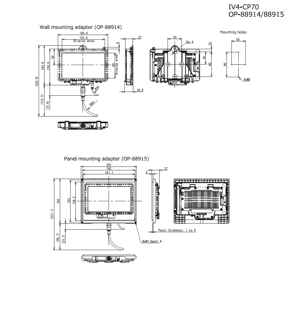 IV4-CP70/OP-88914/88915 Dimension