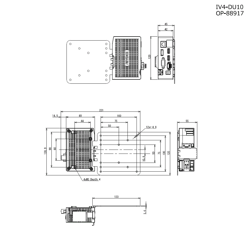 IV4-DU10/OP-88917 Dimension