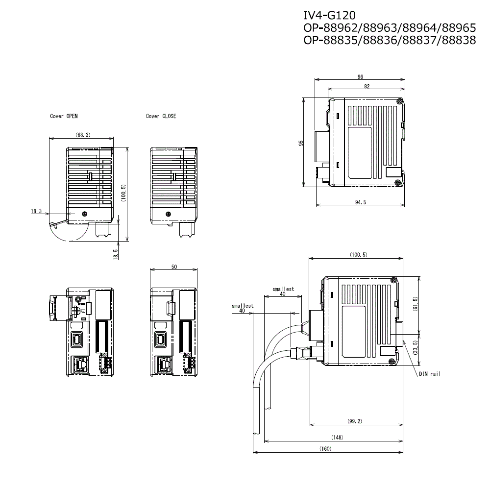 IV4-G120/OP-88962/88963/88964/88835/88836/88837/88838 Dimension