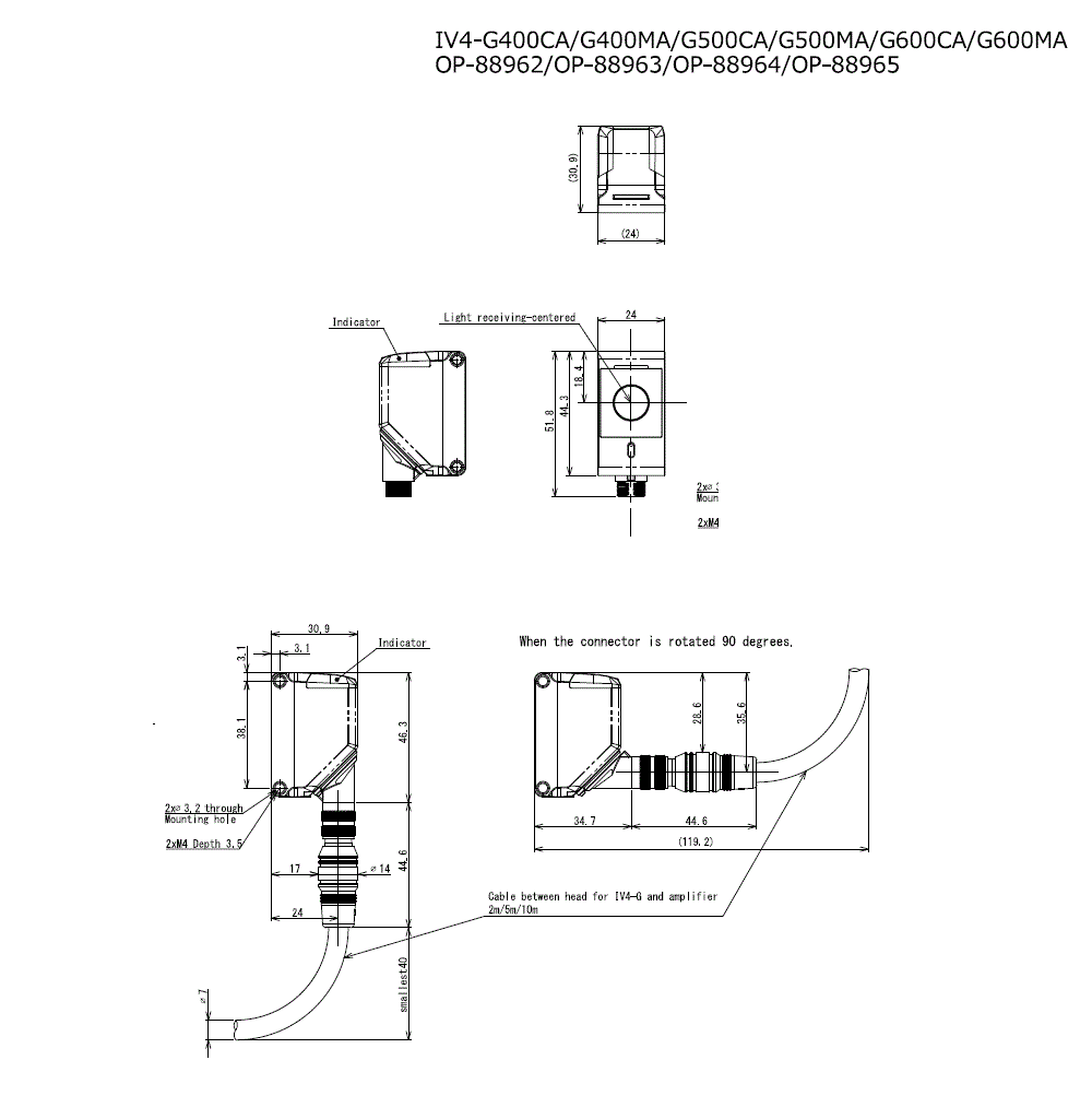 IV4-G400CA/G400MA/G500CA/G500MA/G600CA/G600MA/OP-88962/88963/88964 Dimension