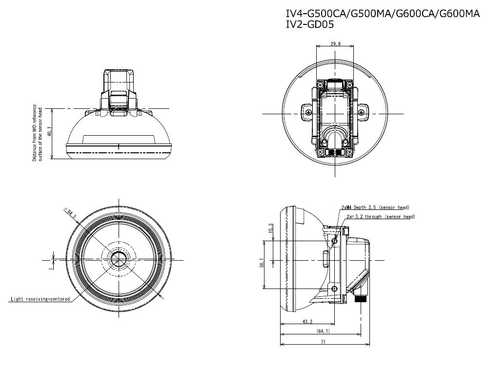 IV4-G500CA/G500MA/G600CA/G600MA/IV2-GD05 Dimension