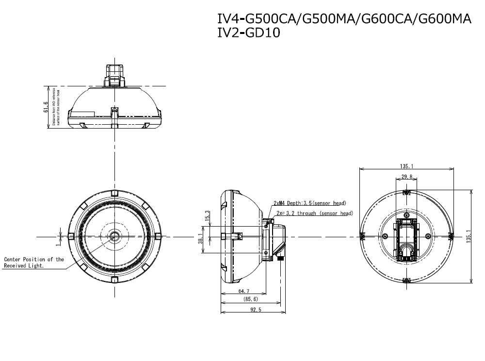 IV4-G500CA/G500MA/G600CA/G600MA/IV2-GD10 Dimension