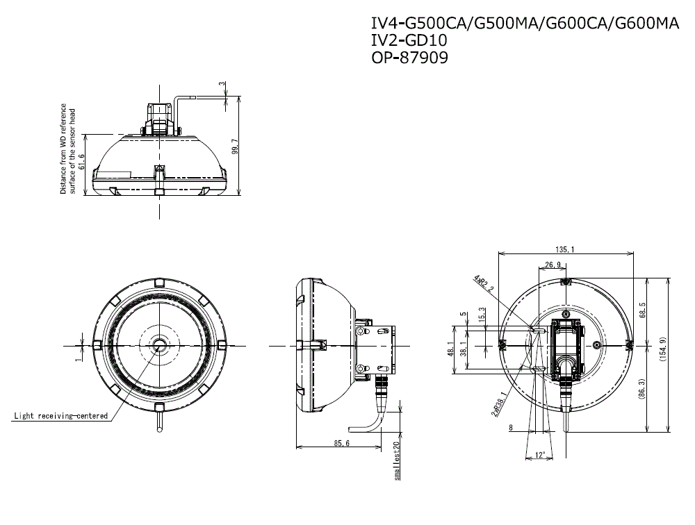 IV4-G500CA/G500MA/G600CA/G600MA/IV2-GD10/OP-87909 Dimension