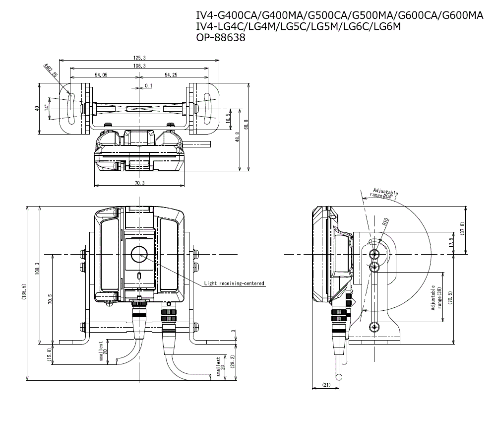 IV4-G400CA/G400MA/G500CA/G500MA/G600CA/G600MA/LG4M/LG4C/LG5C/LG5M/LG6C/LG6M/OP-88638 Dimension