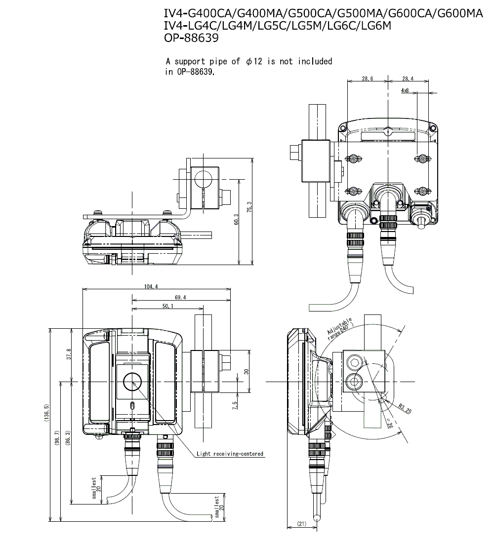 IV4-G400CA/G400MA/G500CA/G500MA/G600CA/G600MA/LG4M/LG4C/LG5C/LG5M/LG6C/LG6M/OP-88639 Dimension