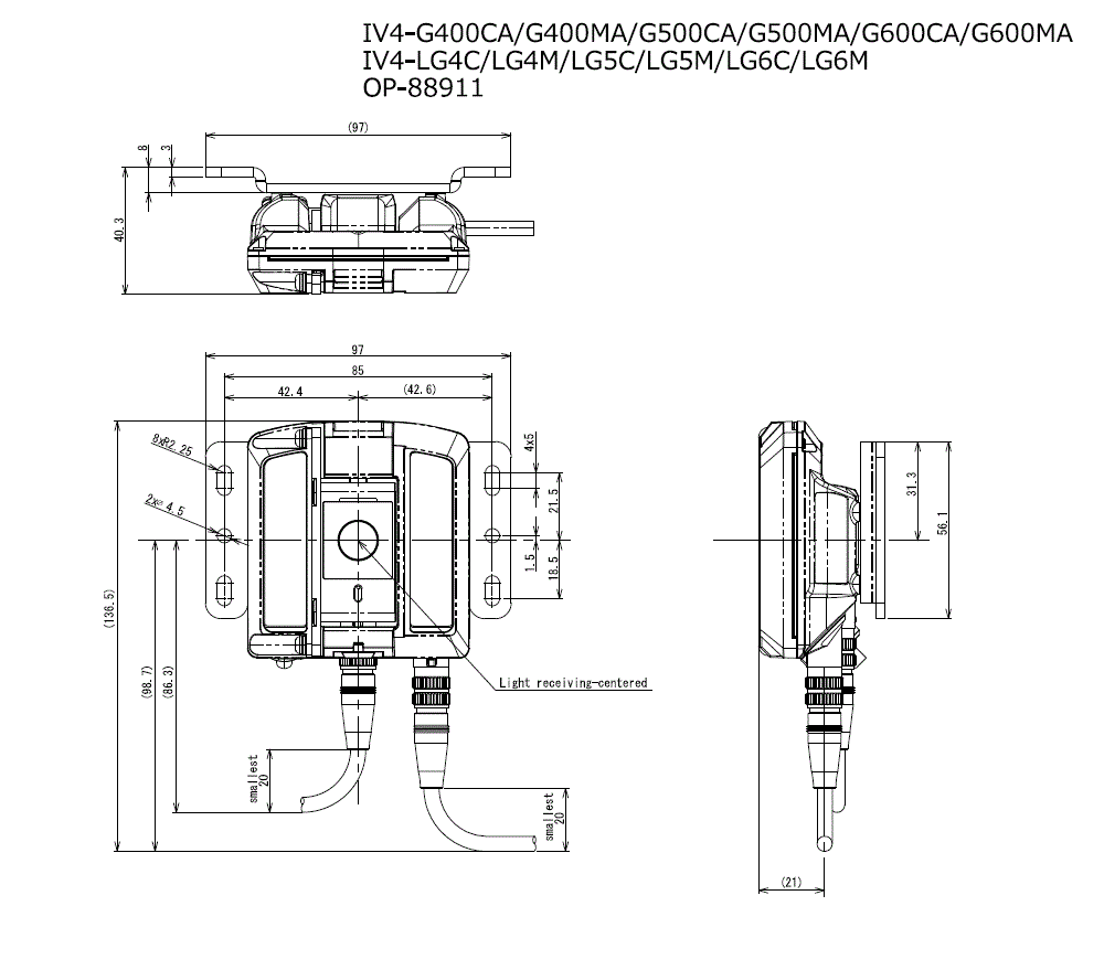 IV4-G400CA/G400MA/G500CA/G500MA/G600CA/G600MA/LG4M/LG4C/LG5C/LG5M/LG6C/LG6M/OP-88911 Dimension