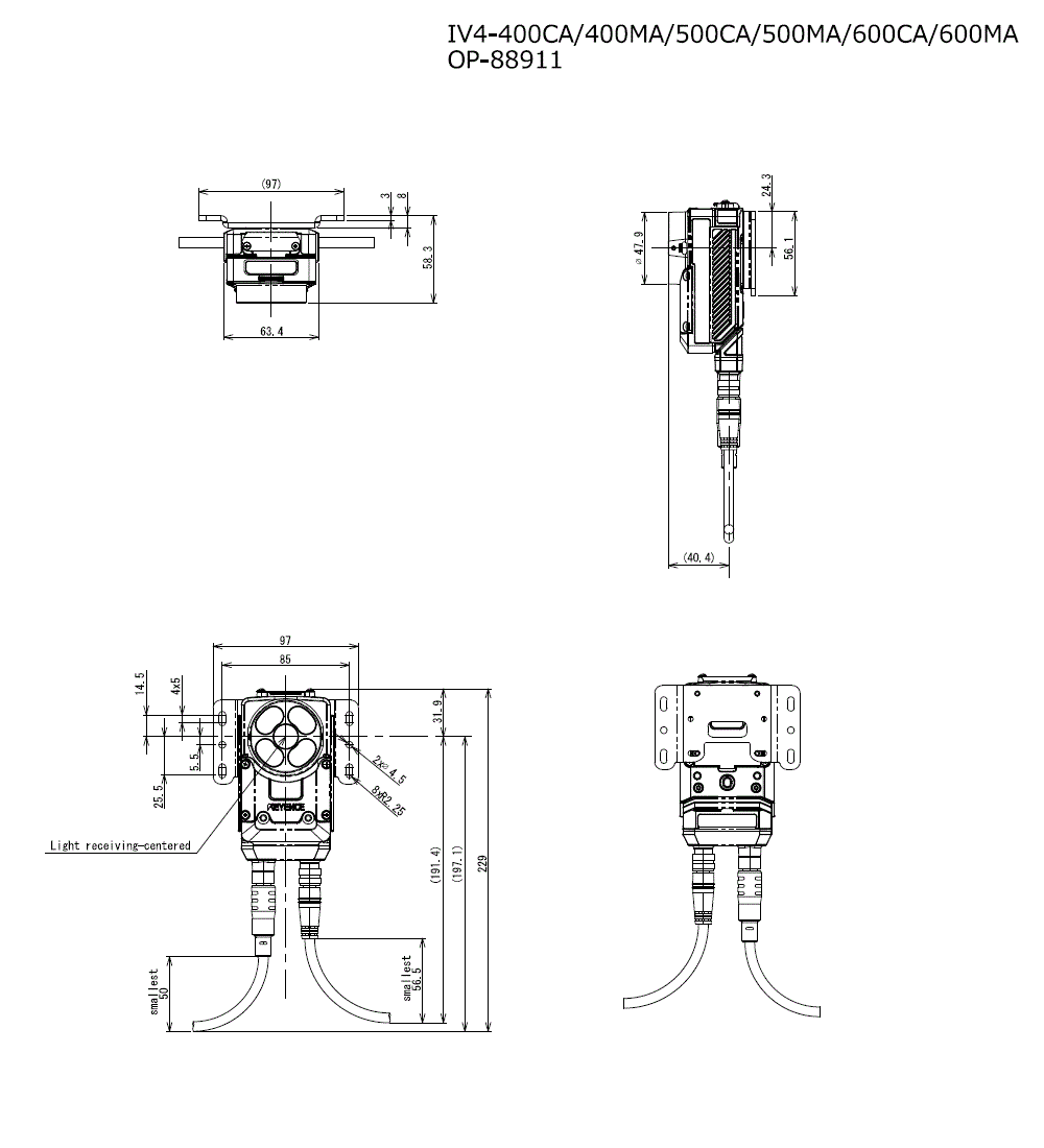 IV4-400CA/400MA/500CA/500MA/600CA/600MA/OP-88911 Dimension